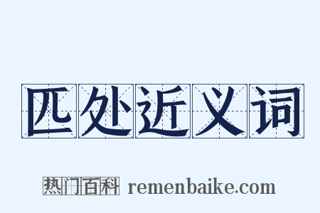 匹处近义词是什么意思的图片